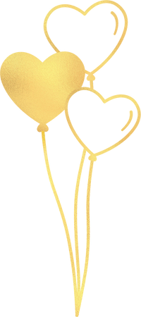 Static Gold Heart-Shaped Balloons 